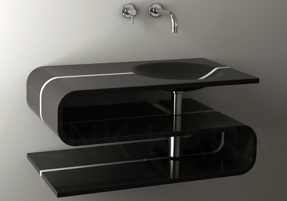 modern bathroom sink with apron toto