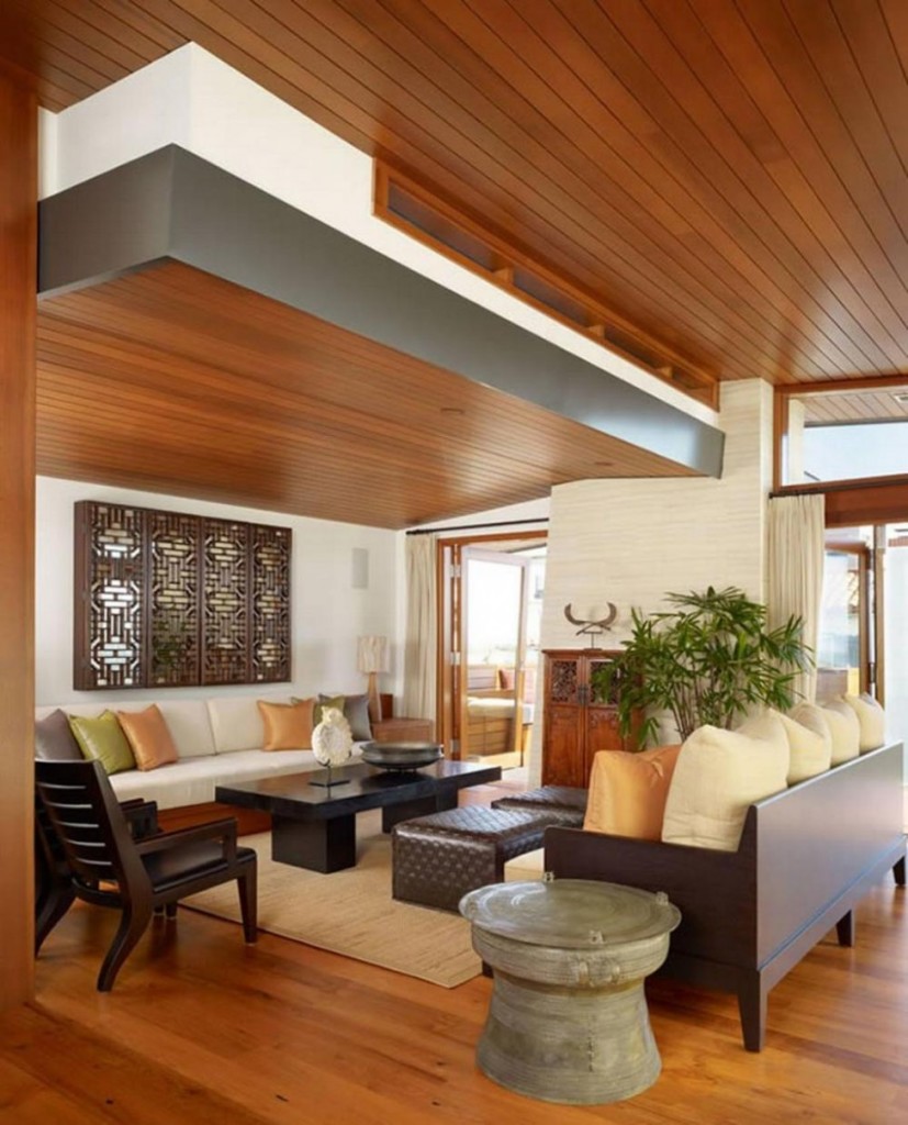 Simple Living Room Wood Ceiling Design for Simple Design