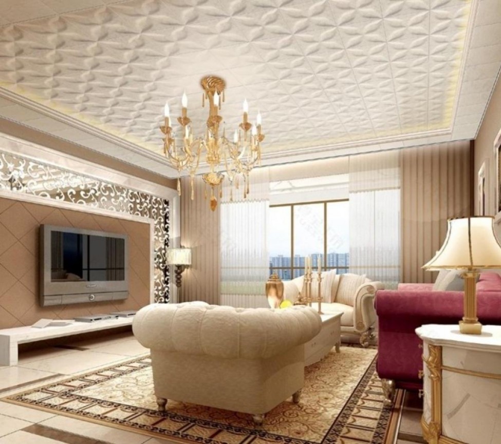 25 Elegant Ceiling Designs For Living Room – Home and Gardening Ideas