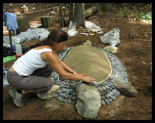 DIY rock turtle