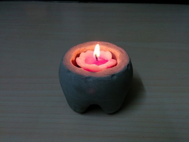 Cement DIY Candle Holder  
