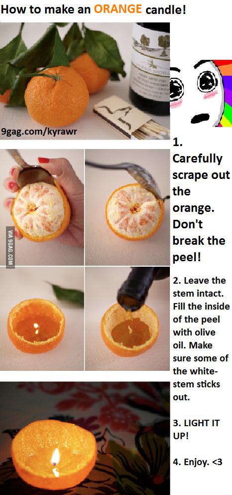 Orange Peel DIY Candle Holder