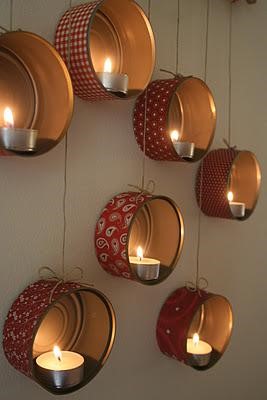 Tuna Cans DIY Candle Holders