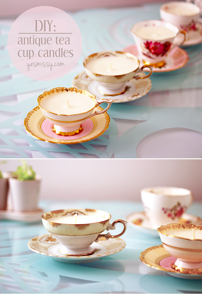 Antique Tea Cup Candles