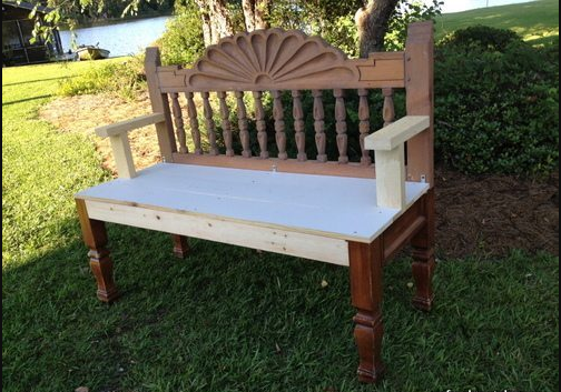 Bench Made From A Bed & End Table 