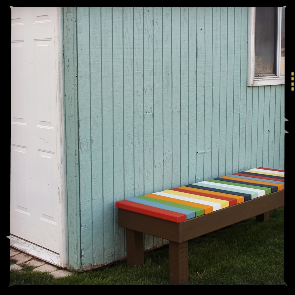 Colorful Slat Bench