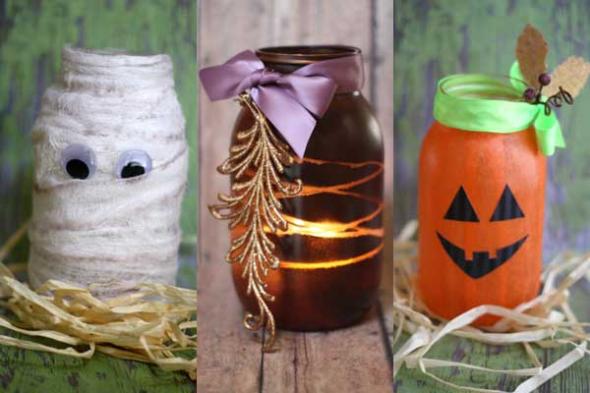 DIY Halloween Mason Jar Luminaries