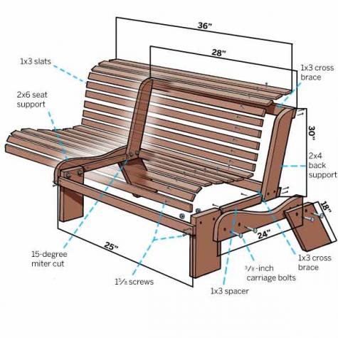52 Diy Garden Bench Plans You Will Love, Outdoor Bench With Backrest Plans