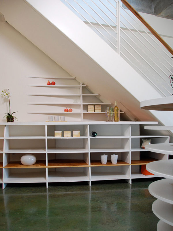 Stylish and Chic Shelves Beneath the Stair