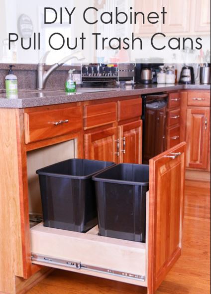 Build a DIY Pull Out Trash Can cabinet