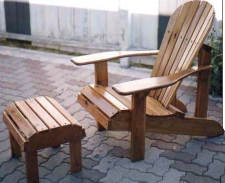 Classic Adirondack Chair With Footrest