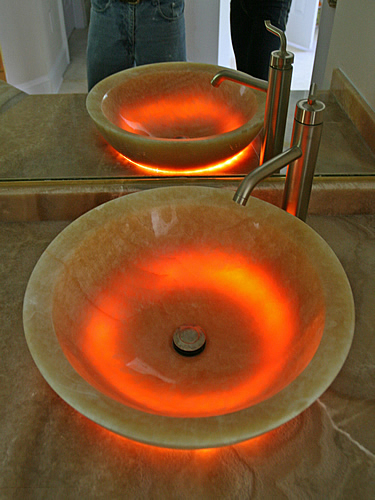lighted sink bowl