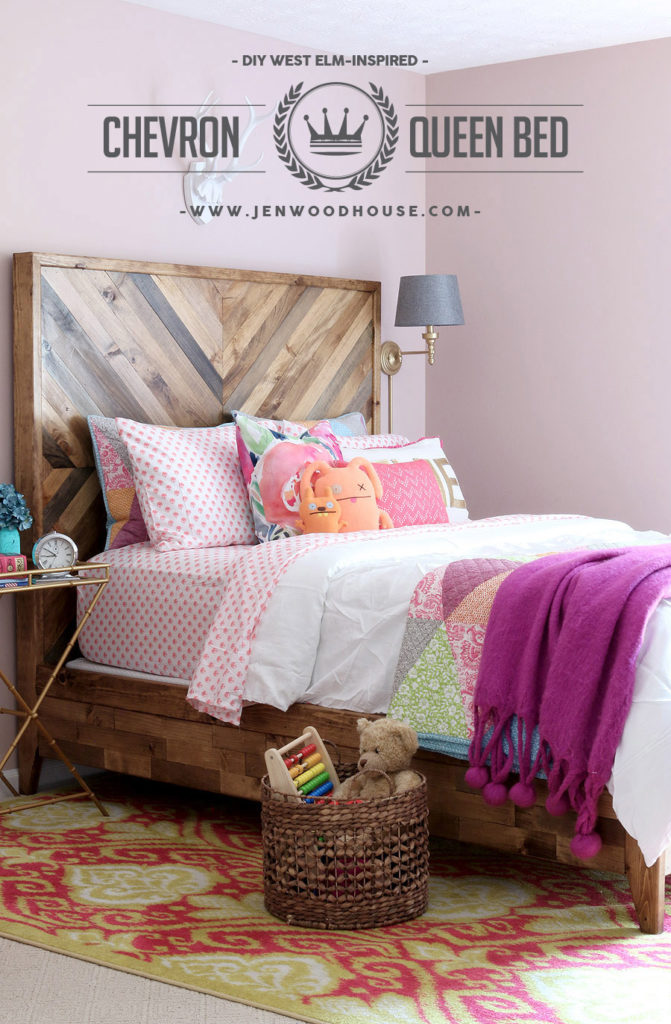 Chevron Reclaimed Wood Bed