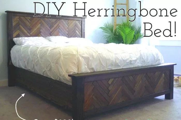 DIY Herringbone Bed