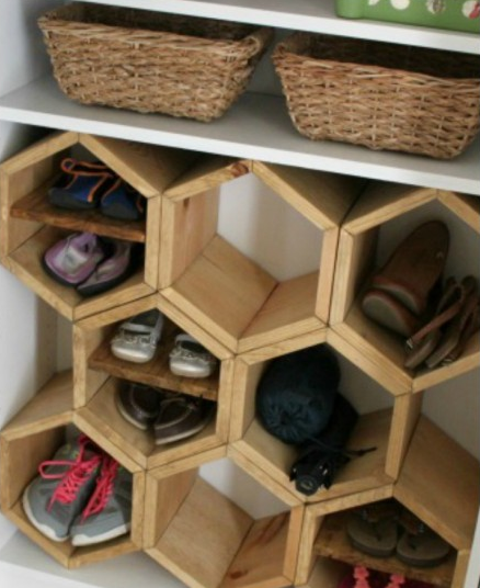 Make Honeycomb Shoe Rack Design