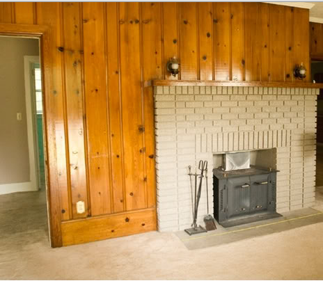 Black and White Brick Fireplace Makeover
