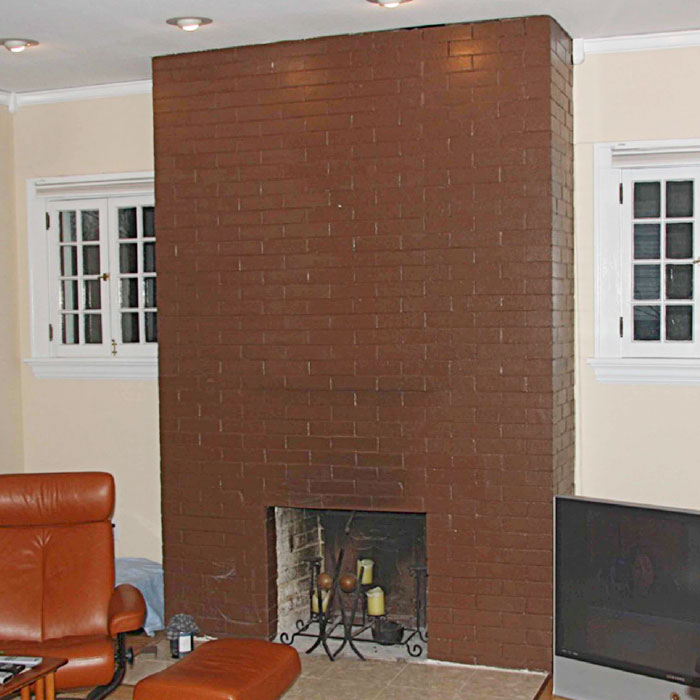 Painting a brick fireplace