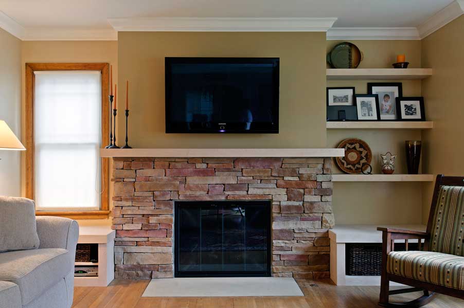 brick fireplace makeover