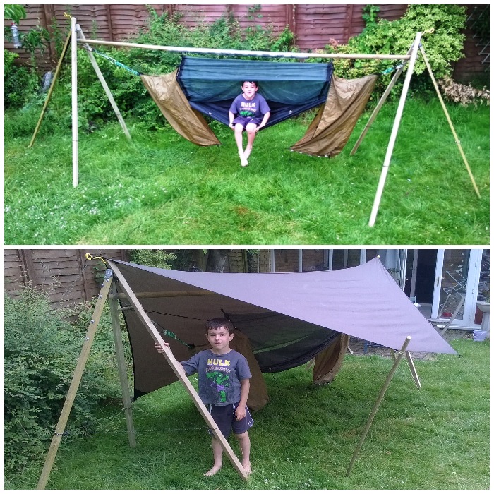 tri-pod wooden portable hammock stand