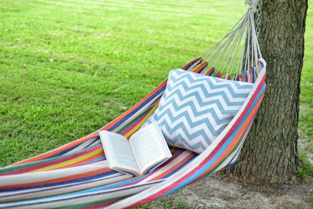 hammock between two trees in your backyard