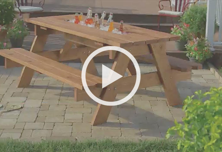 picnic table with build in cooler