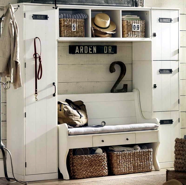 mudroom storage and seating