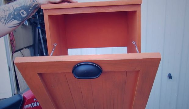 Wooden Tilt Out Trash Bin Cabinet