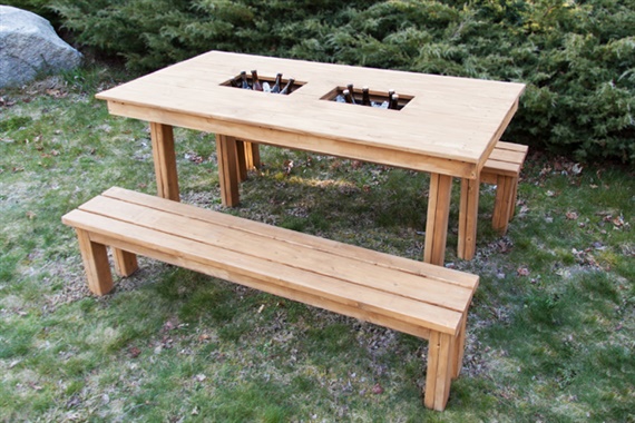 wood outdoor table