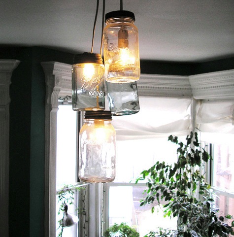 Hanging DIY Mason Jar Lights
