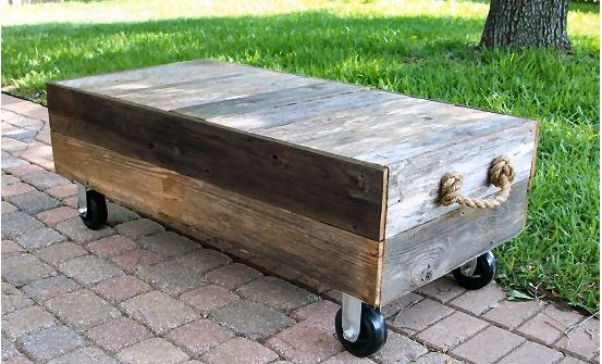 Factory Cart-Style DIY Coffee Table