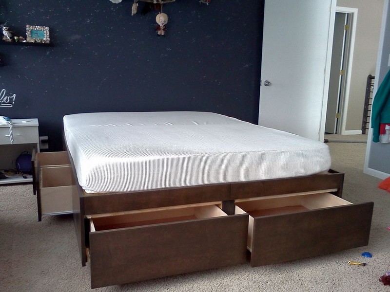 DIY Storage Bed With Pull Out Drawers