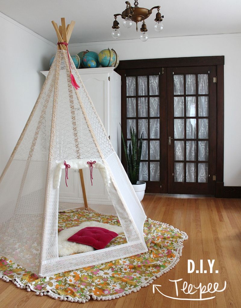 lace covered teepee