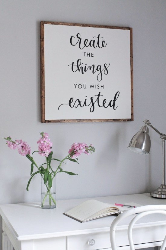 Make a Wood Sign With Calligraphic Quote