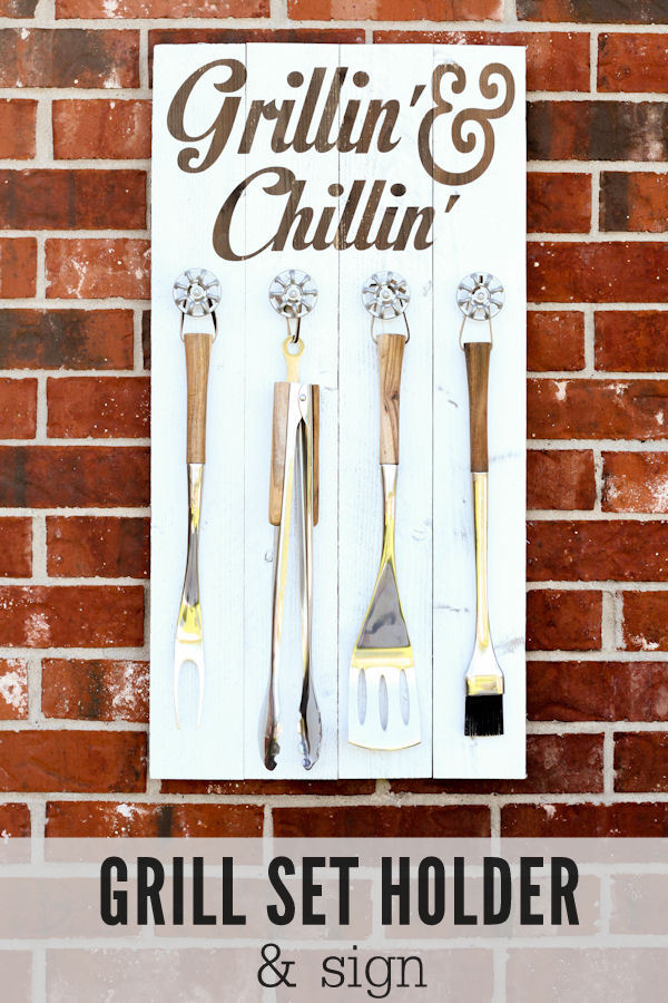 Outdoor Grill Set Holder and Sign