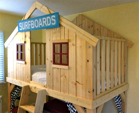 DIY Loft Bed Playhouse Or Clubhouse