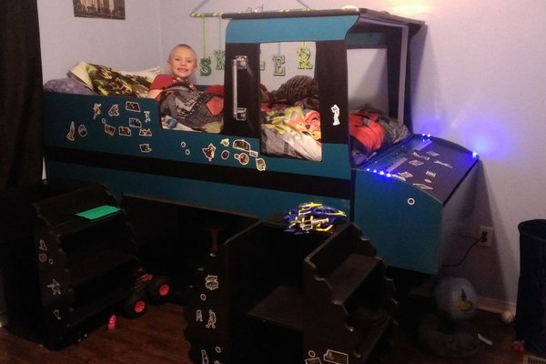 Kid's Monster Truck Loft Bed