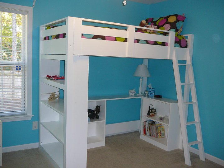 DIY Loft Bed With Cabinets