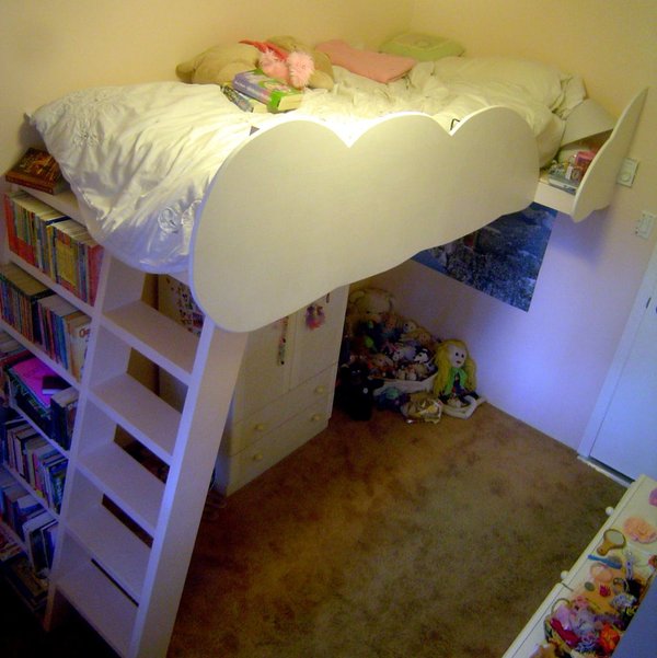 IY Loft Beds With Bookshelf Ladders