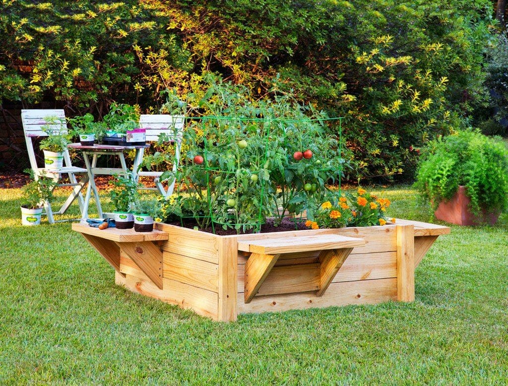 DIY Garden Box with Side Benches
