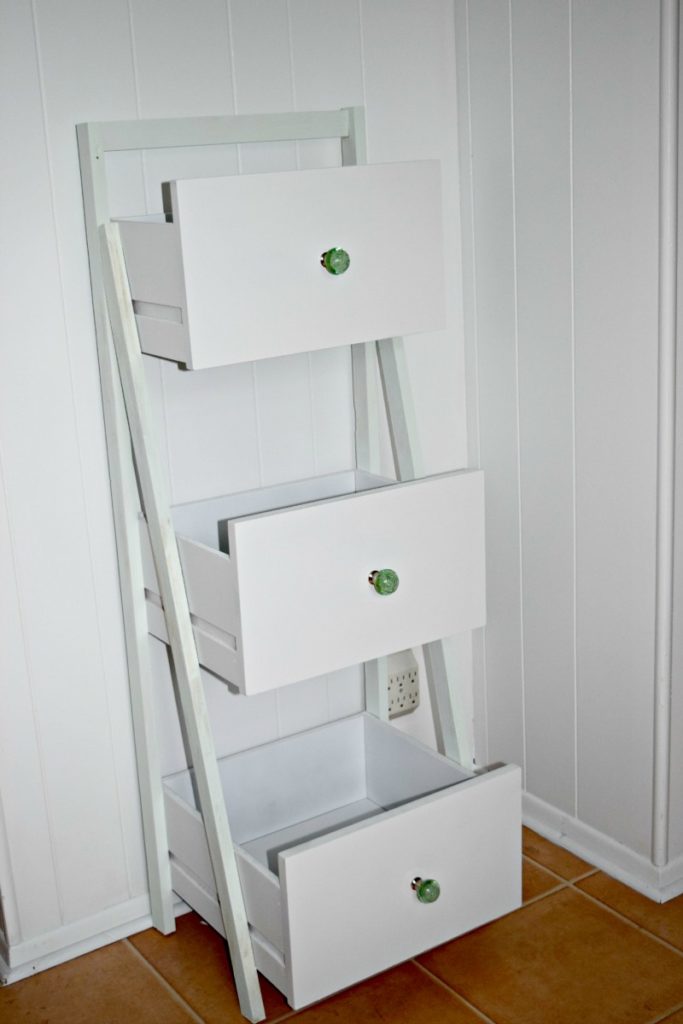 DIY Ladder Shelf Organizer