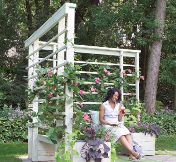 DIY Arbor with Built-in Benches