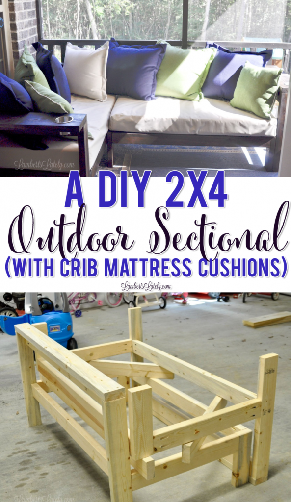 DIY Outdoor Sectional With Crib Mattress Cushions