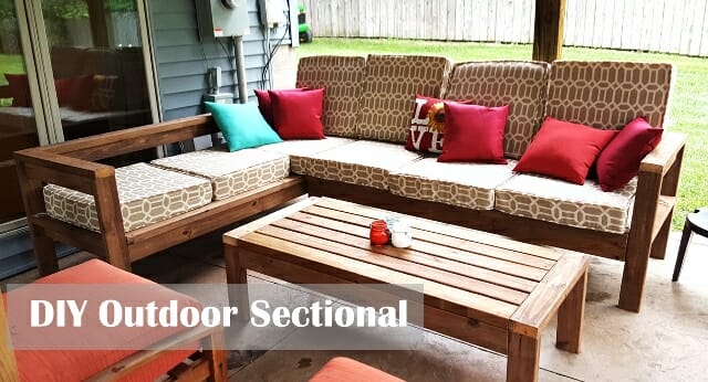 DIY Outdoor Sectional With Table