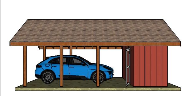 Carport With Storage Shed