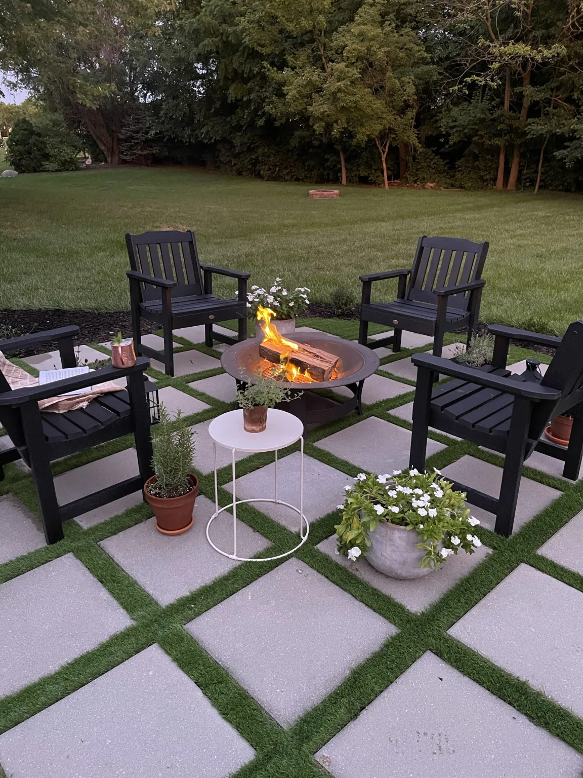 DIY Paver & Artificial Turf Patio